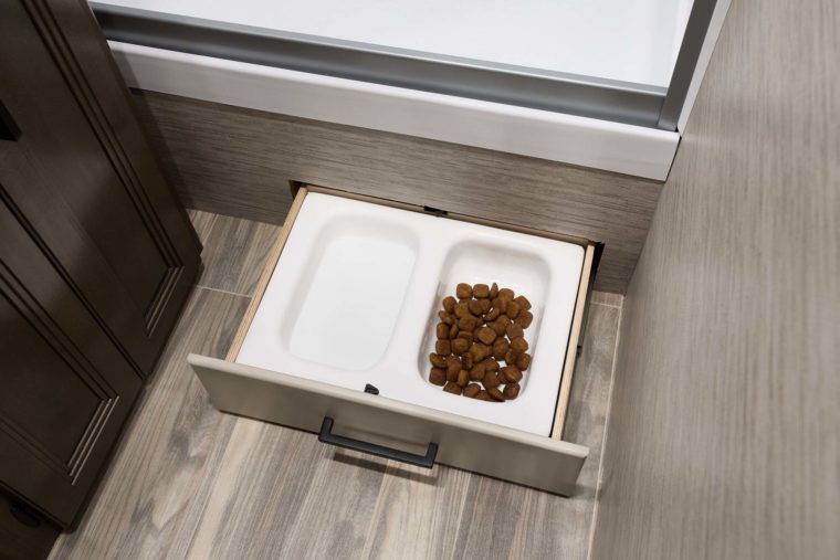 Pet feeding station inside a Thor A.C.E. 30.3