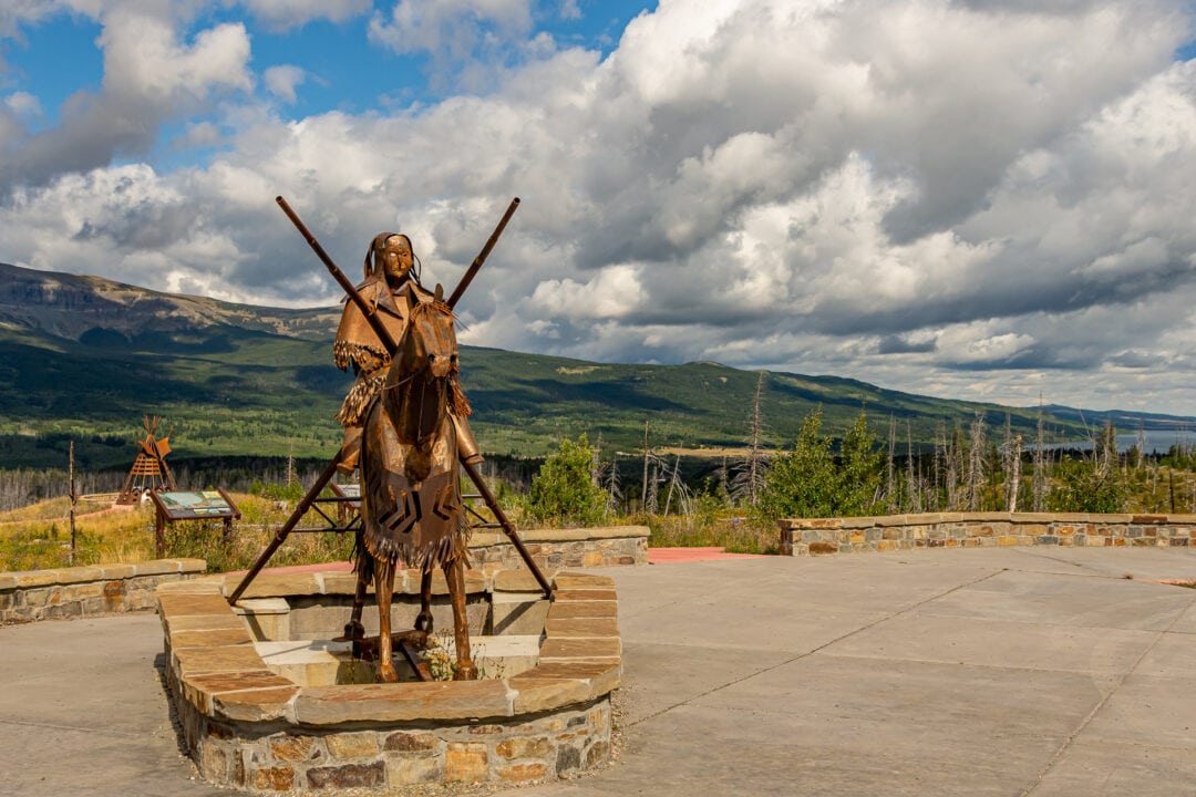 Blackfeet Nation Memorial at a scenic turnout on U.S. Highway 89