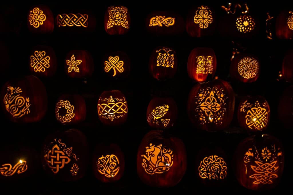 Carved Celtic knots.